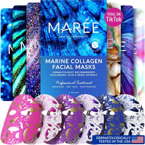 MAREE Anti Aging Facial Masks With Natural Pearl Extract Marine