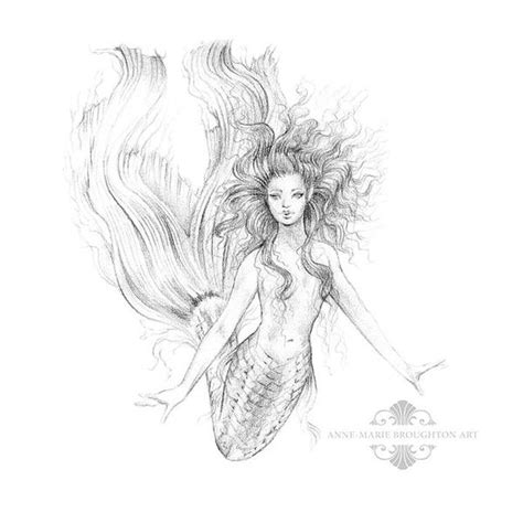 Black and White Wall Art Mermaid - Etsy