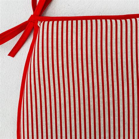 Red Ticking Stripe Chair Seat Pads To Fit Seats Etsy