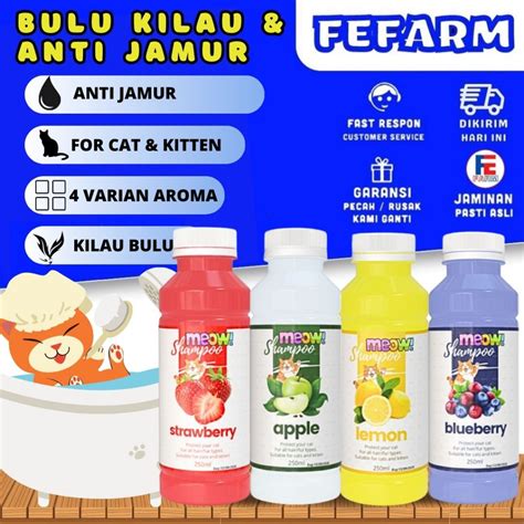 Jual Shampoo Kucing 250ML Shampo Harum Buah Apel Strawberry Lemon