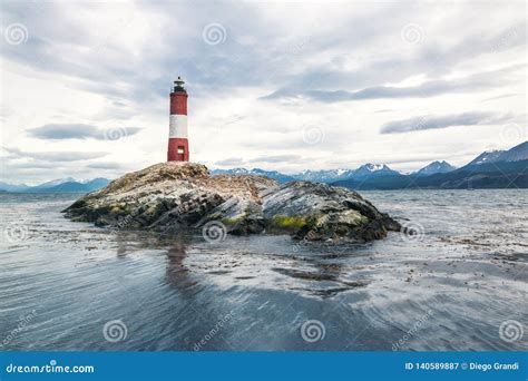 les eclaireurs lighthouse  beagle channel ushuaia argentina stock