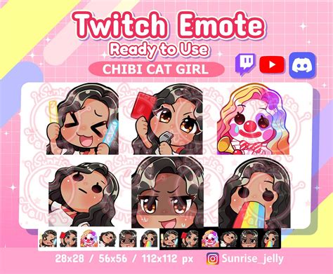 Twitch Emotes Black Hair Brown Eyes Wave Curly Tan Skin Chibi