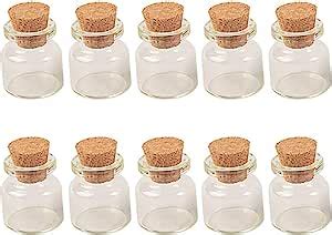 Amazon Tai Dian Ml Mini Clear Cork Stopper Glass Bottles Tiny