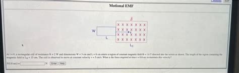 Solved Motional EMF | Chegg.com