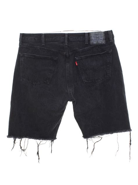 Shorts S Levis Men Slightly Faded Black Cotton Denim Jeans Cut