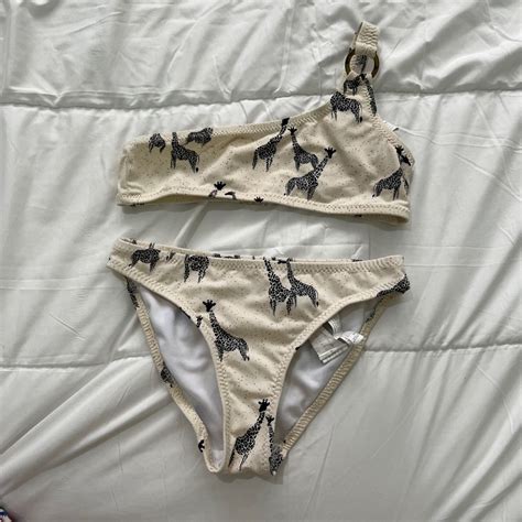 Zara Giraffe Print One Sided Bikini On Carousell