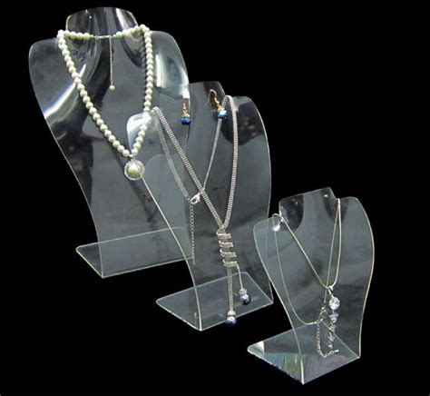 2017 Wholesale Clear Acrylic Necklace Pendant Earrings Jewelry Set Display Stand Holder From