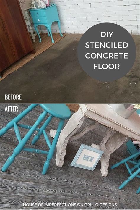 Before And After Of Stencil Concrete Floors Grillo Designs Grillo