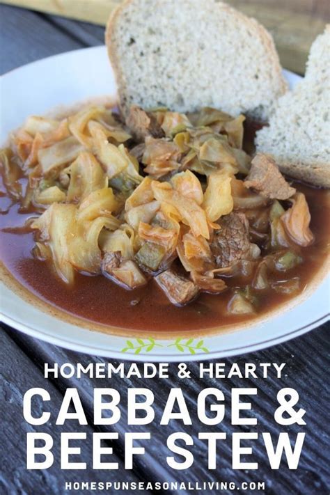 Make This Rustic And Hearty Beef And Cabbage Stew For A Simple Slow Cooked One Pot Meal That Is