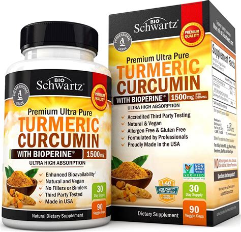 BioSchwartz Turmeric Curcumin With BioPerine 1500mg Turmeric Capsules