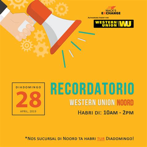 📣 Recordatorio Cu Western Union Ta Western Union Aruba