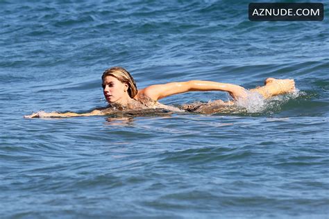 Charlotte Mckinney In A Bikini On A Beach In Malibu Aznude