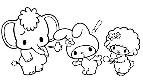 My Melody And Her Friends Coloring Page Download Print Or Color