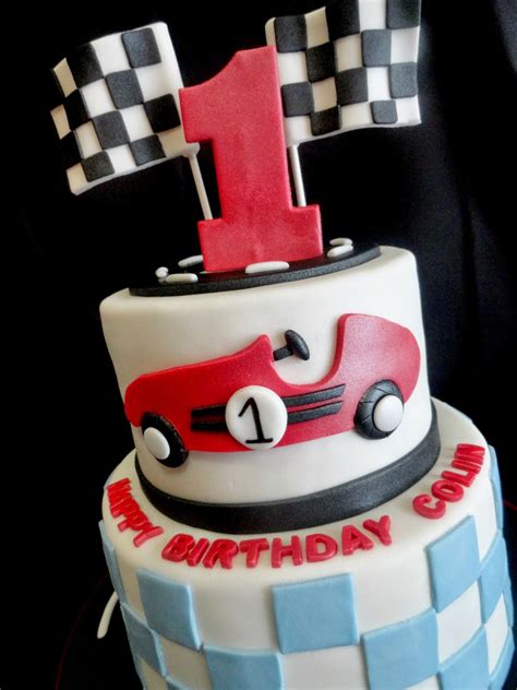 Pink Little Cake: Race Car Theme 1st Birthday Cake