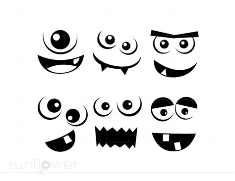 Monster Faces Svg Cut Files Monsters Svg Monster Svg Clipart Download