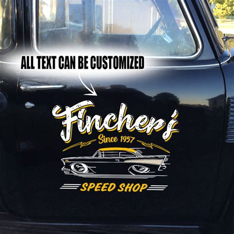 Pcs Personalized Lowbrow Garage Hot Rod Garage Speed Shop Pinstripe Vinyl Stickers Bluefink
