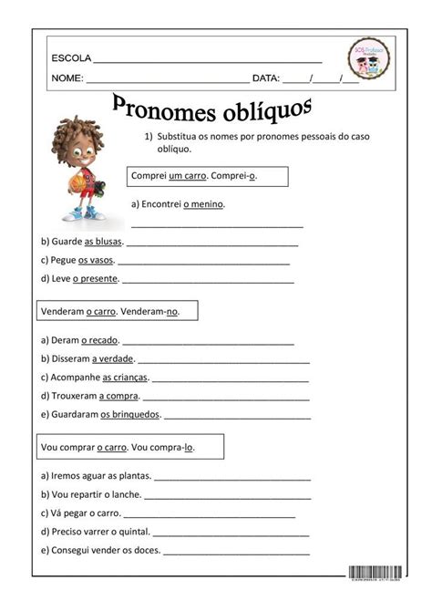 10 Atividades Sobre Pronomes Pessoais Oblíquos Em Inglês Object Pronouns Atividades Pronomes