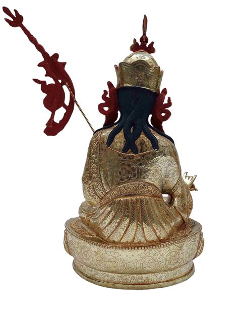 Buddhist Handmade Statue Of Padmasambhava Guru Rinpoche Full Fire