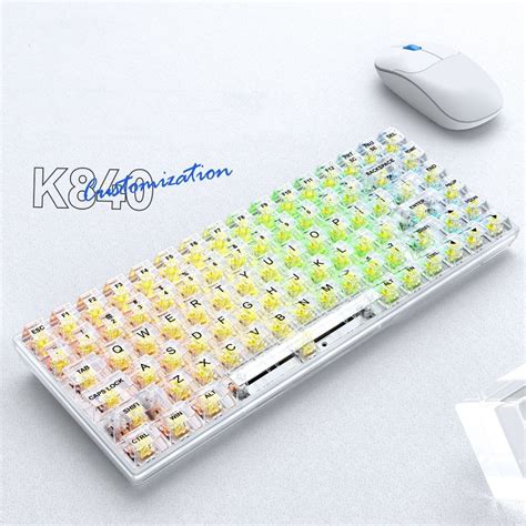 Keys Transparent Ultra Compact Hot Swappable RGB Backlit Wired Mechanical Gaming Keyboard