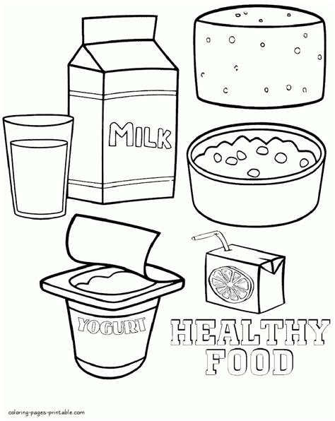 Healthy And Unhealthy Food Coloring Pages Printable Coloring Pages