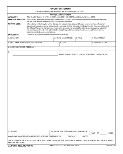 2025 Army Sworn Statement Form Fillable Printable Pdf And Forms Handypdf