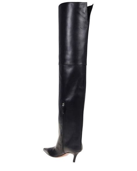 Amina Muaddi Fiona Thigh High Boots In Black Lyst