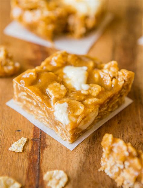 No Bake Peanut Butter Marshmallow Cereal Bars Averie Cooks