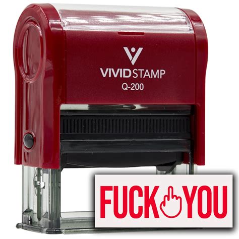 Fuck You Middle Finger Self Inking Rubber Stamp Etsy