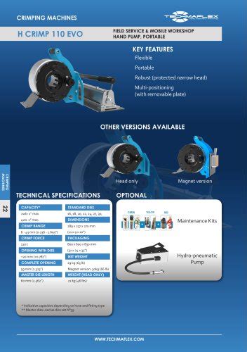 S CRIMP 350 EVO L TECHMAFLEX PDF Catalogs Technical