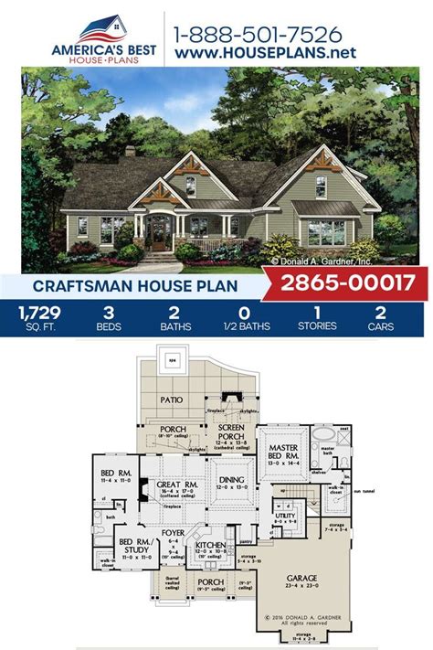 Get to know a Craftsman design fulfilled with 1,729 sq. ft., 3 bedrooms ...