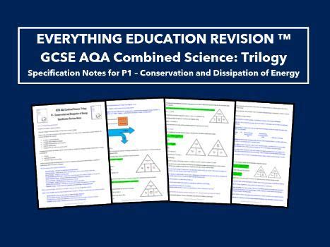GCSE AQA Combined Science Trilogy Specification Revision Notes for P1 ... 