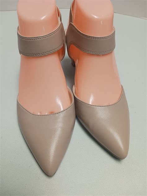 ANNE KLEIN Womans Nude Color Faux Leather Ankle High Gem