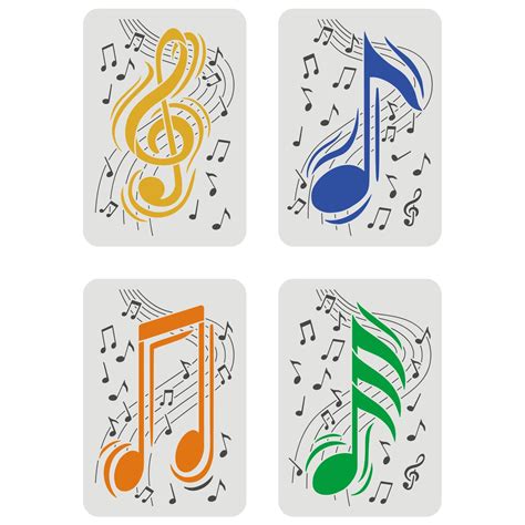 Fingerinspire Pcs Music Notes Stencil Set X Cm Style Reusable