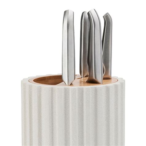 Furi Pro Radial 5pc Knife Block Set Snow Terrazzo Kitchenware Australia