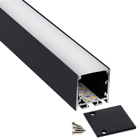 KIT Perfil Aluminio VART SUSPEND Para Tiras LED 2 Metros Negro