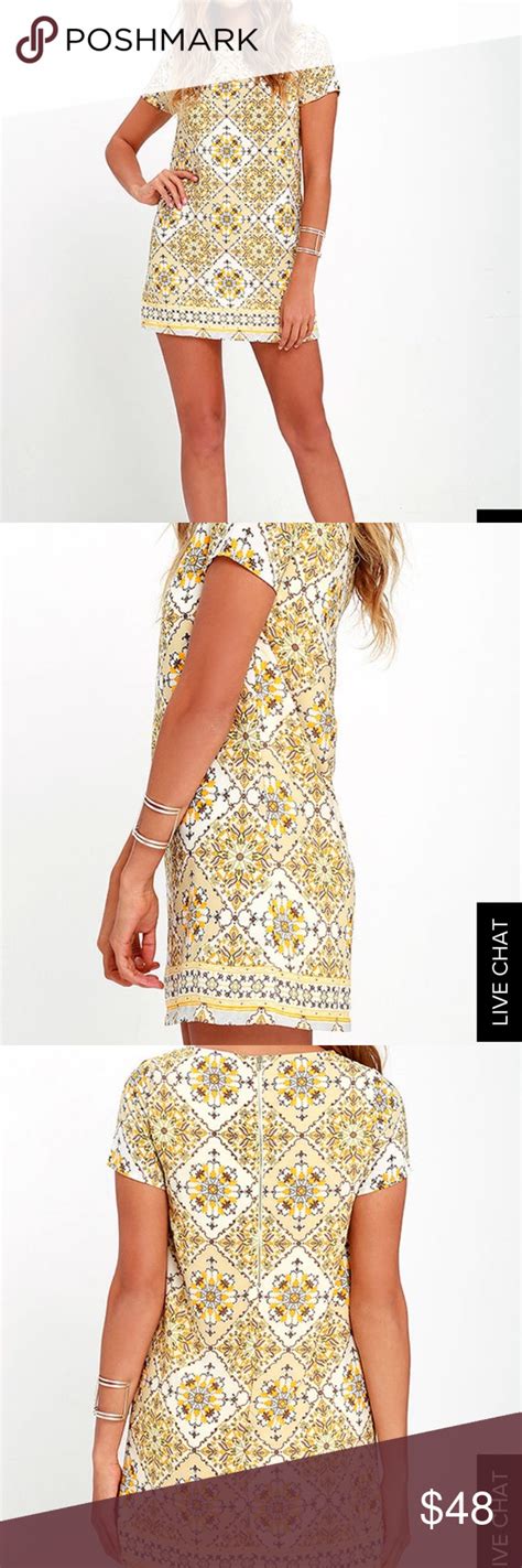 Nwt Yellow Shift Dress From Lulus Lulu Dresses Dresses Yellow Print