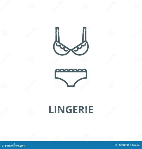 Lingerie Bra And Pantie Vector Line Icon Linear Concept Outline Sign Symbol Stock Vector