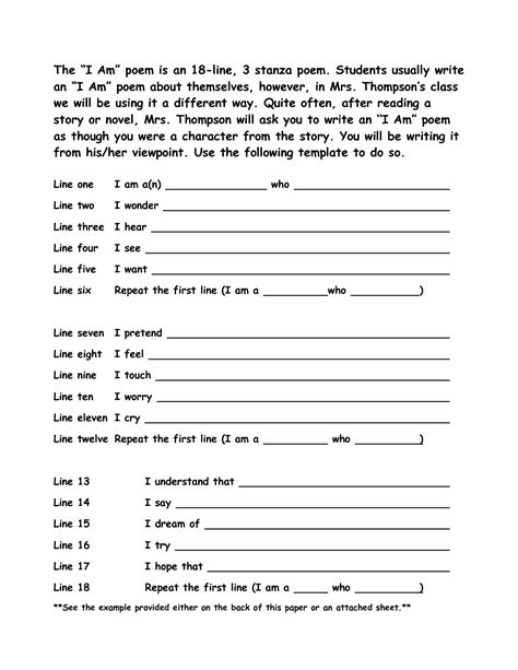 19 Best Images Of Sonnet Outline Worksheet Examples Of I Am Poems