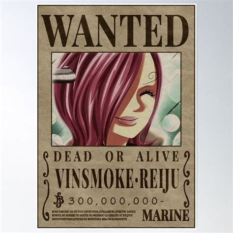 Vinsmoke Reiju Bounty One Piece Poison Pink Germa 66 Wanted Poster