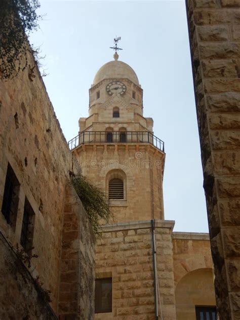 Bell Tower Abbey Of The Dormition Jerusalem Israel Stock Photo