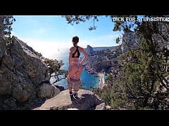 Public Erotica A Girl With A Stunning Figure Shows Her Magnificent Ass Against The Backdrop Of