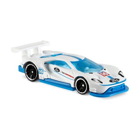 Carrinho Hot Wheels 2016 Ford GT Race Branco Toyshow Tudo De Marvel DC Netflix Geek Funko Pop