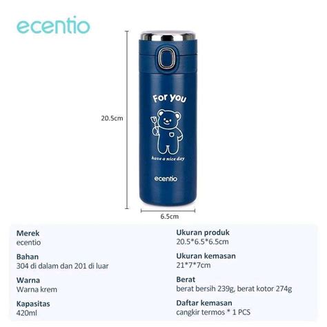 Jual Ecentio Termos Air Minum Vacuum Led Display Flask Hot Cool Ml Di Seller Moonlightshop