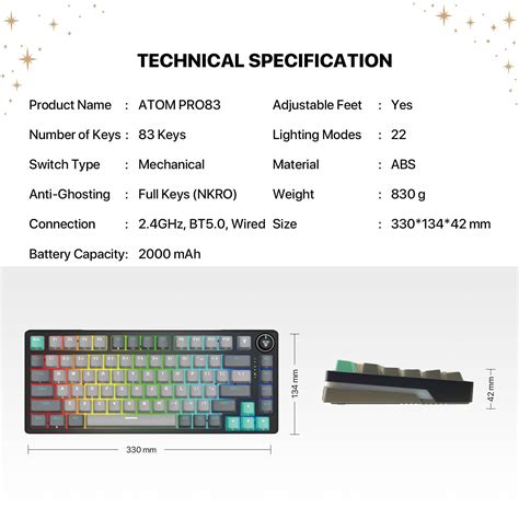 Fantech MK ATOM PRO WIRELESS MECHANICAL KEYBOARD Blue Switch Red Switch Pin Hot Swap