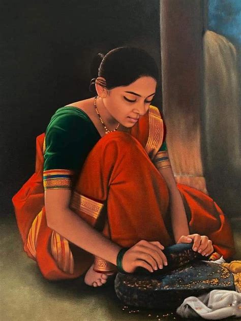 A Painting Of A Woman Tying Her Shoes