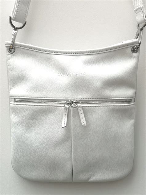 Longchamp Le Foulonn White Leather Crossbody Bag In Pre Loved Etsy