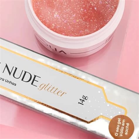 SACHE GEL CLASSIC NUDE GLITTER G VOLIA Ateliê da Make Cosméticos
