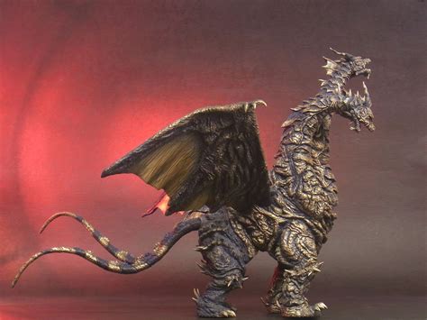 13" Inch Tall Kaiser Ghidorah 2004 TOHO Vinyl Figure Large Monster Ser ...