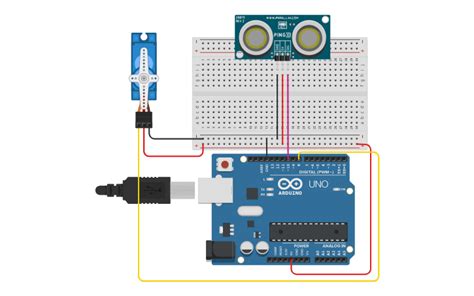 Circuit Design Sensor De Distancia Tinkercad