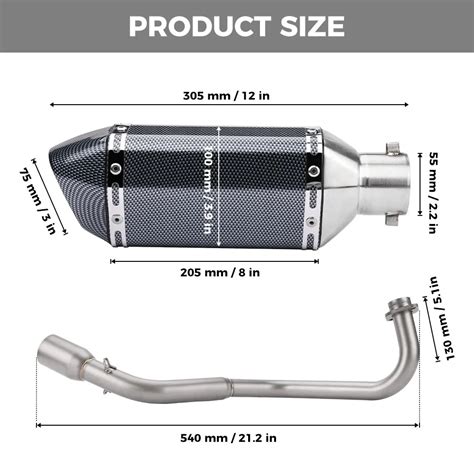 Kajimotor Motorcycle Full Exhaust Slip On Muffler Silencer Tail